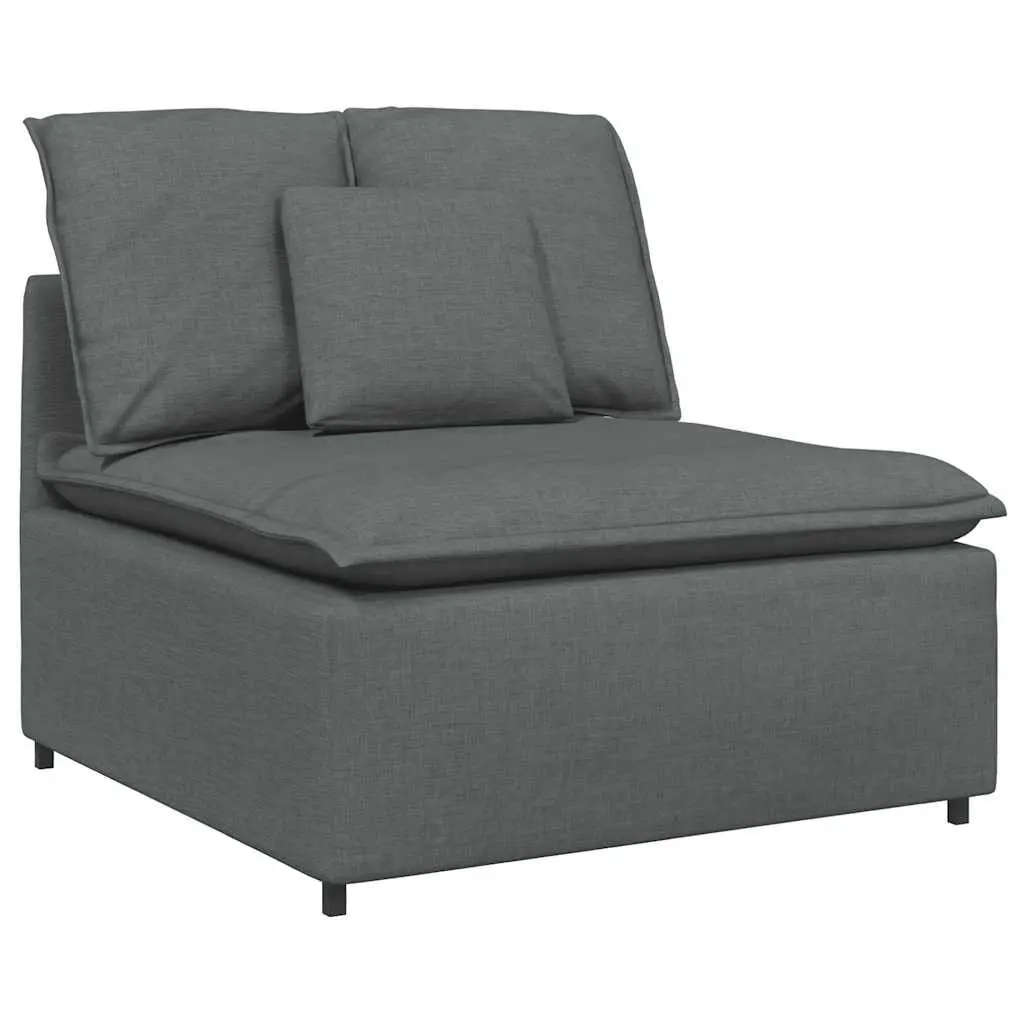 Modular Sectional Sofa Three-Seater Grey Cushions