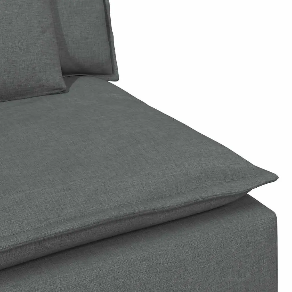 Modular Sectional Sofa Three-Seater Grey Cushions