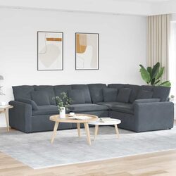 Your Friendly Modular Sectional Sofa in Grey Velvet