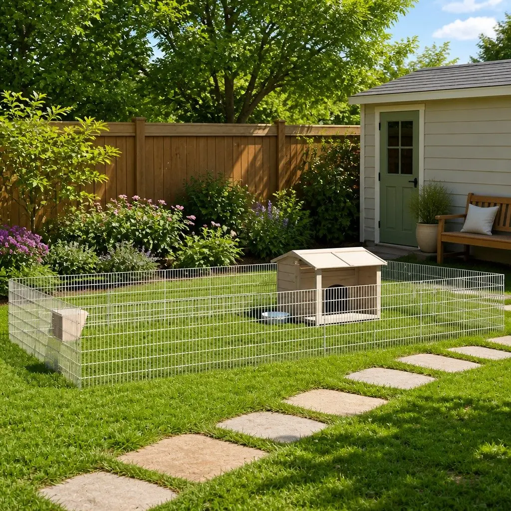 Small Animal Enclosure Pen Galvanised Iron 54x60cm 24 Panels