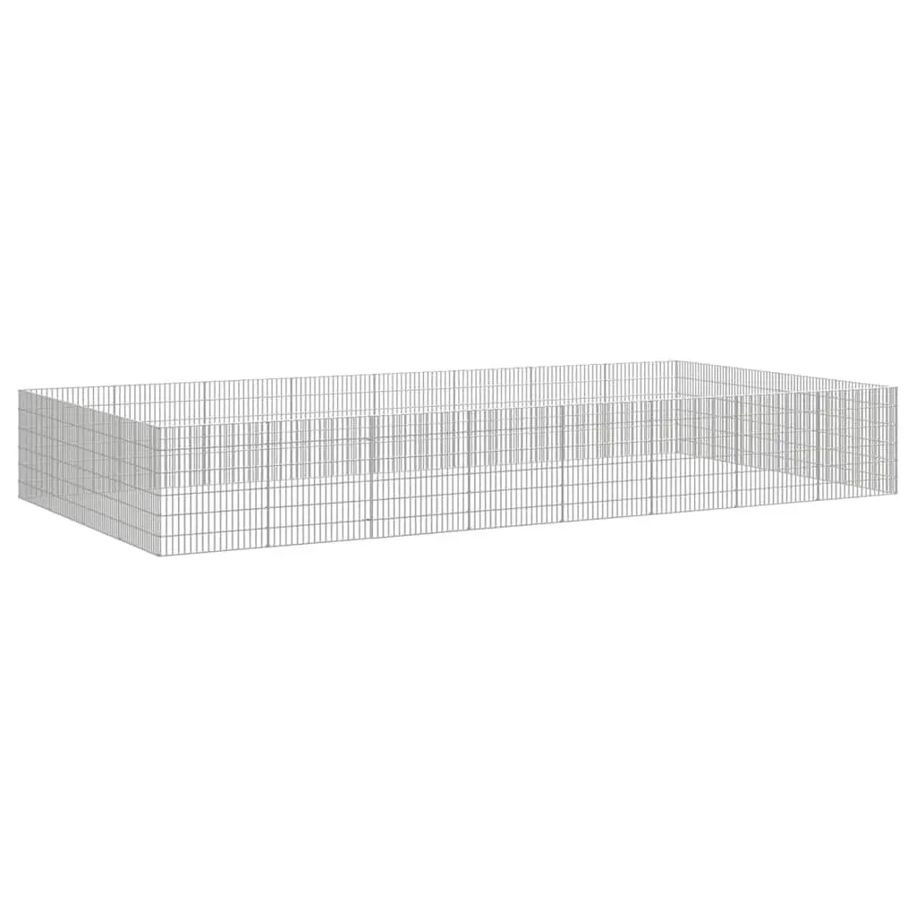 Small Animal Enclosure Pen Galvanised Iron 54x60cm 24 Panels