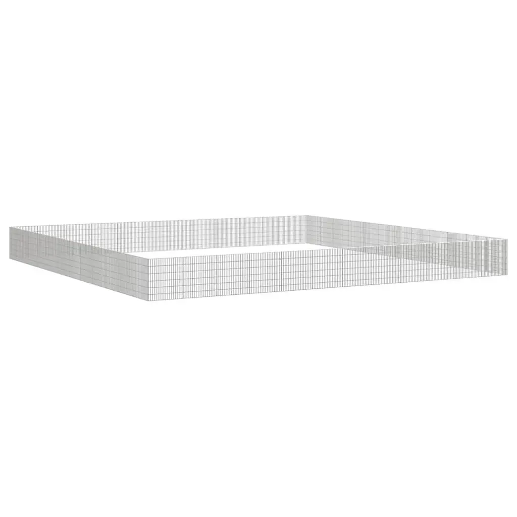 Small Animal Enclosure 48-Panel Playpen Galvanised Iron 54 x 60 cm