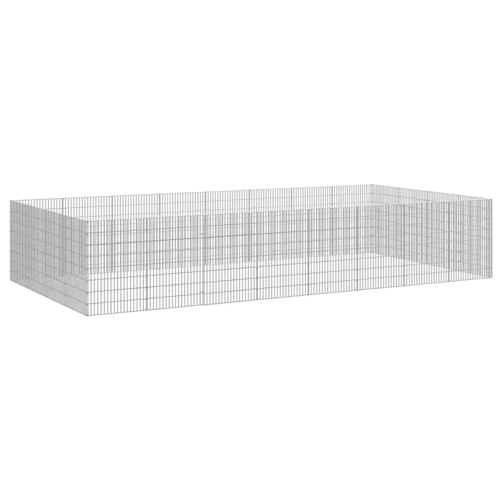 Small Animal Enclosure 24-Panel Pen Flexible Configuration Silver 54 x 80 cm