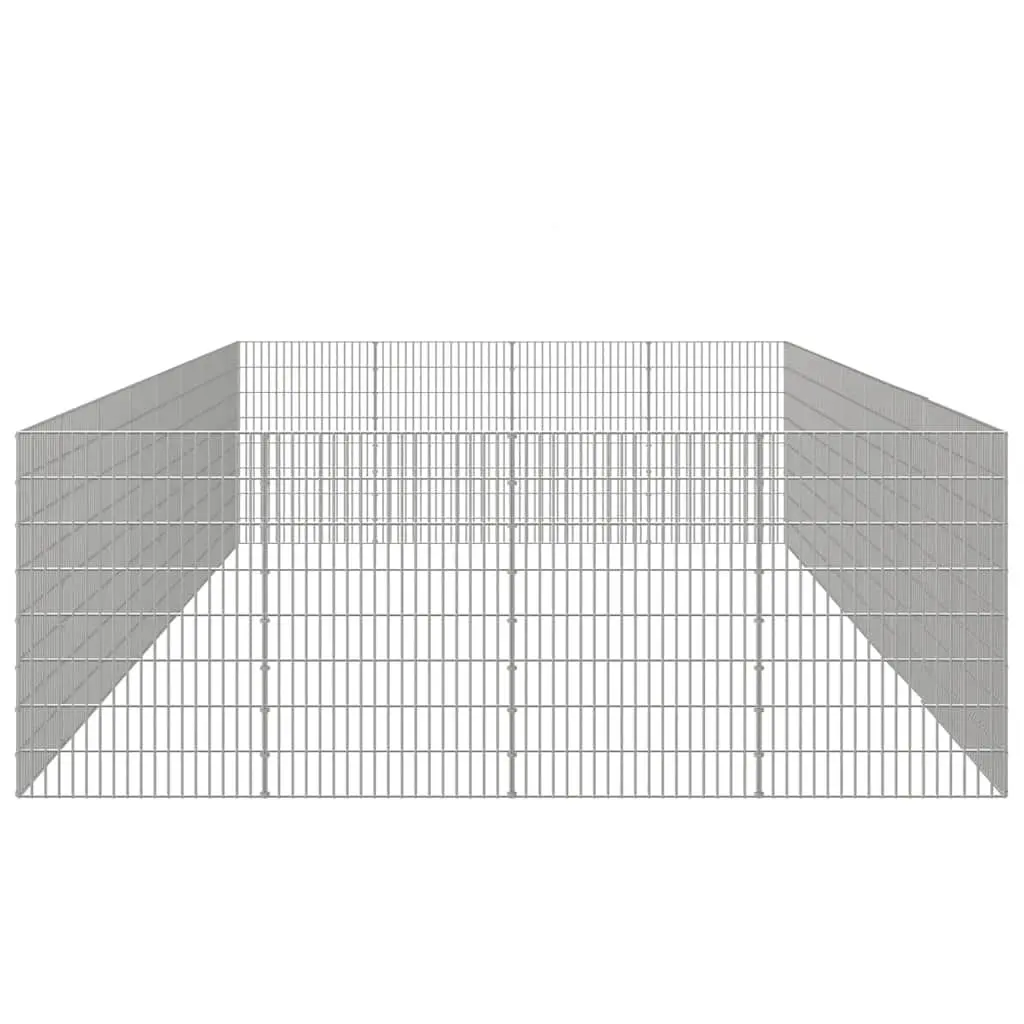 Small Animal Enclosure 24-Panel Pen Flexible Configuration Silver 54 x 80 cm