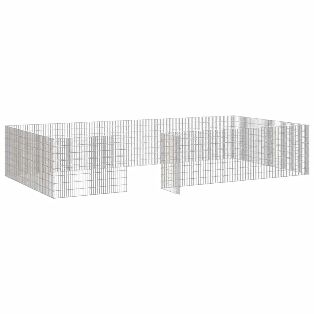 Small Animal Enclosure 24-Panel Pen Flexible Configuration Silver 54 x 80 cm