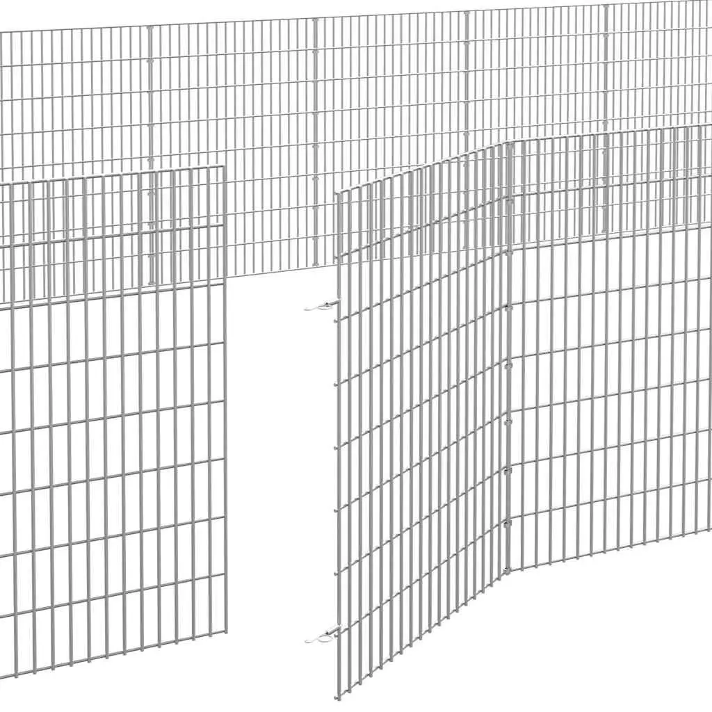 Small Animal Enclosure 48 Panel Pen Cage Exercise Run Playpen Silver