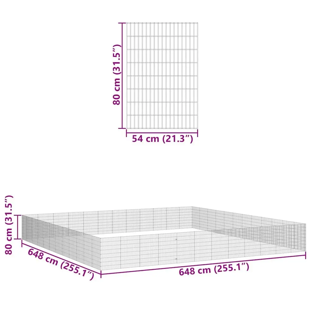 Small Animal Enclosure 48 Panel Pen Cage Exercise Run Playpen Silver
