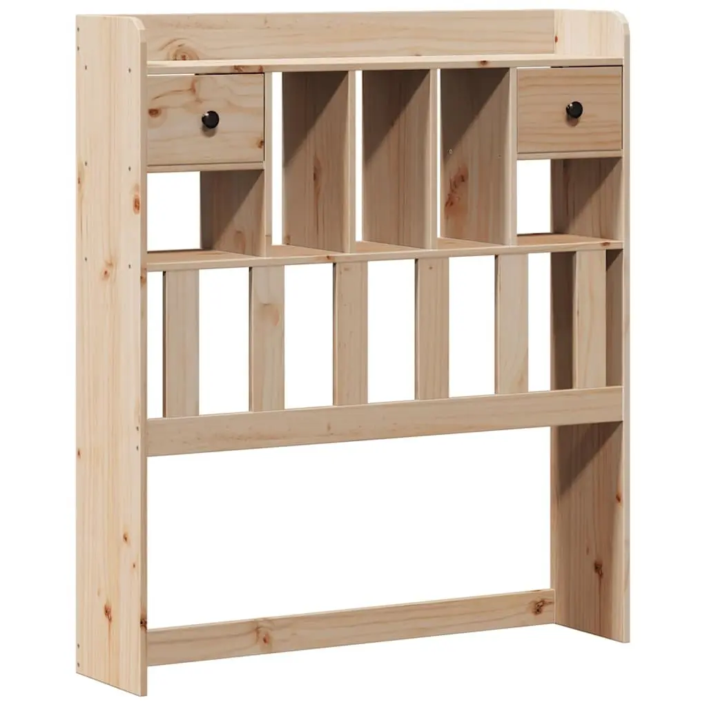 Bookcase Bed Frame Solid Pine Wood 90x190cm Brown Bedroom Furniture Headboard