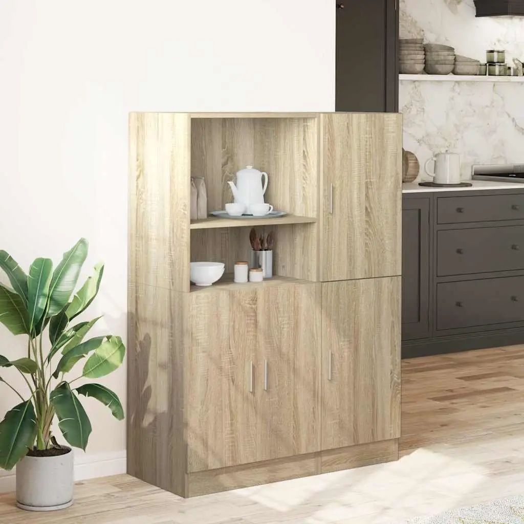 Kitchen Cabinet Set 2 Piece Wall Mounted Storage Shelves Organizer