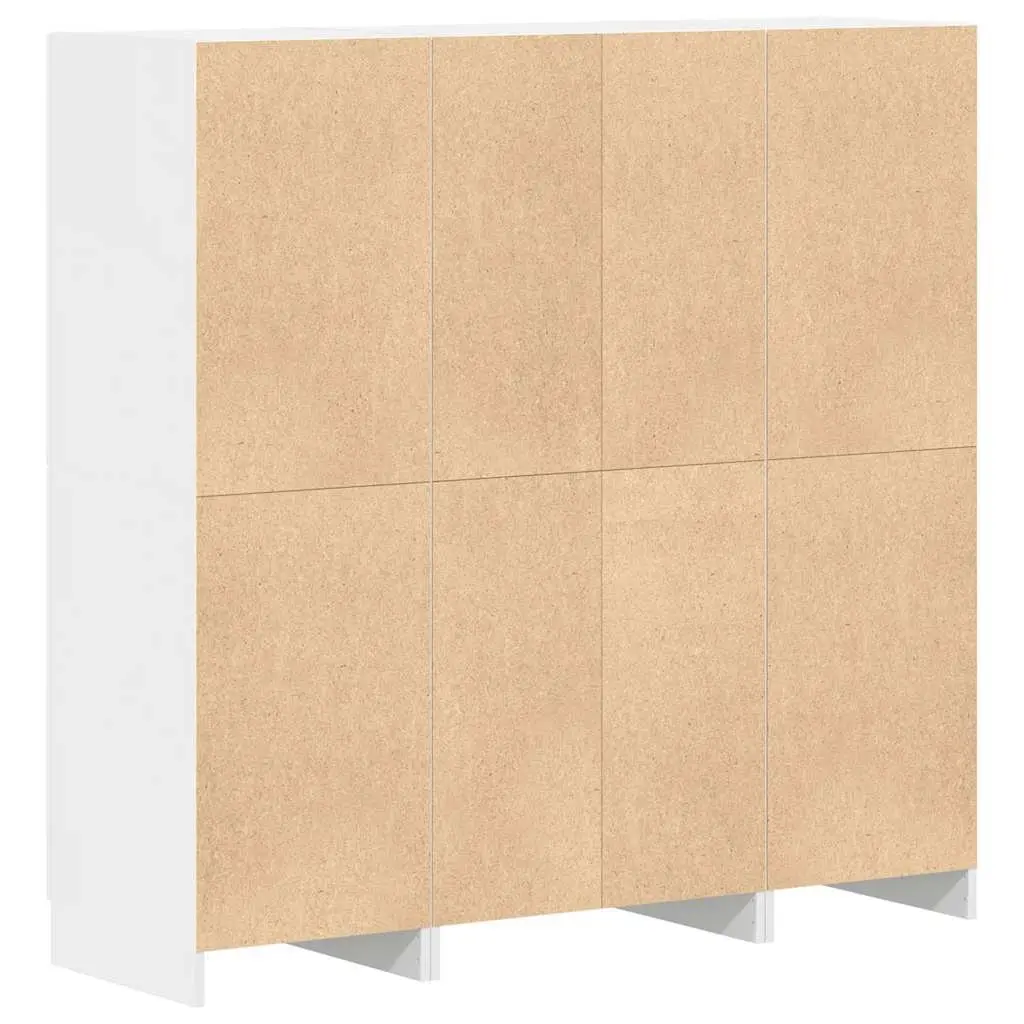 Kitchen Cabinets Set White Wall Mounted 3 Pieces Storage Organiser