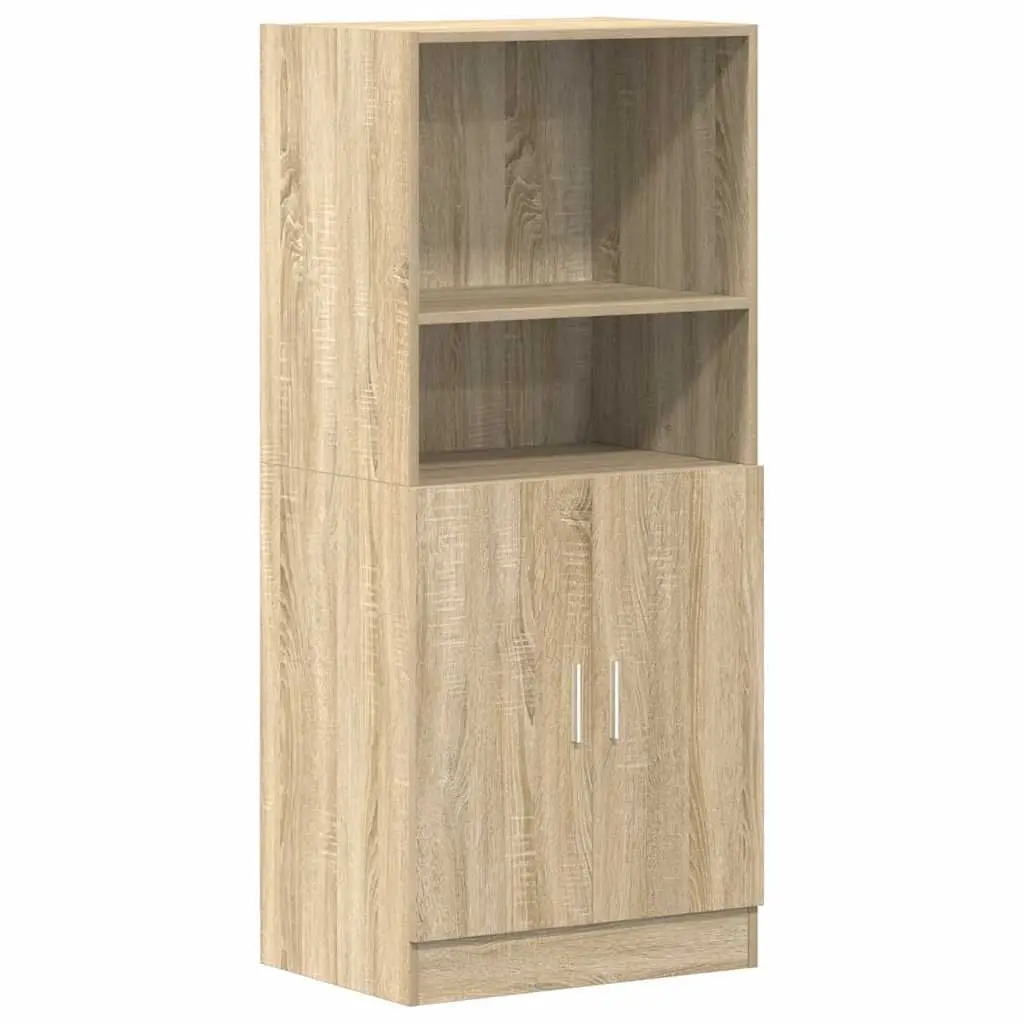 3 Piece Wall Mounted Kitchen Storage Shelves Engineered Wood Brown Cabinet Set