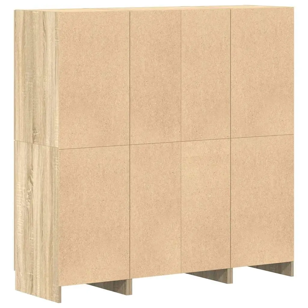 3 Piece Wall Mounted Kitchen Storage Shelves Engineered Wood Brown Cabinet Set