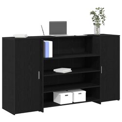 Your Ideal Reception Desk in Black Oak 180x50x103.5cm