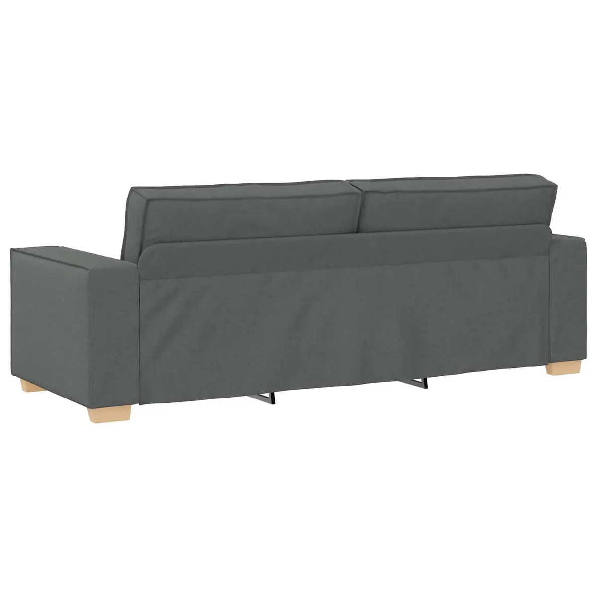 Sofa Set Grey Linen Blend 3 Piece 220cm Wide Contemporary Living Room Furniture
