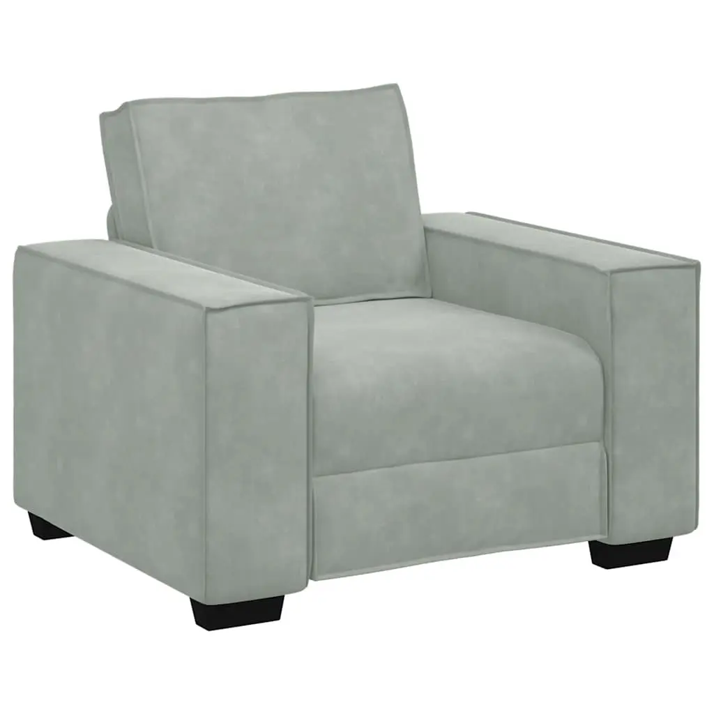 Grey Linen-Blend Sofa Set