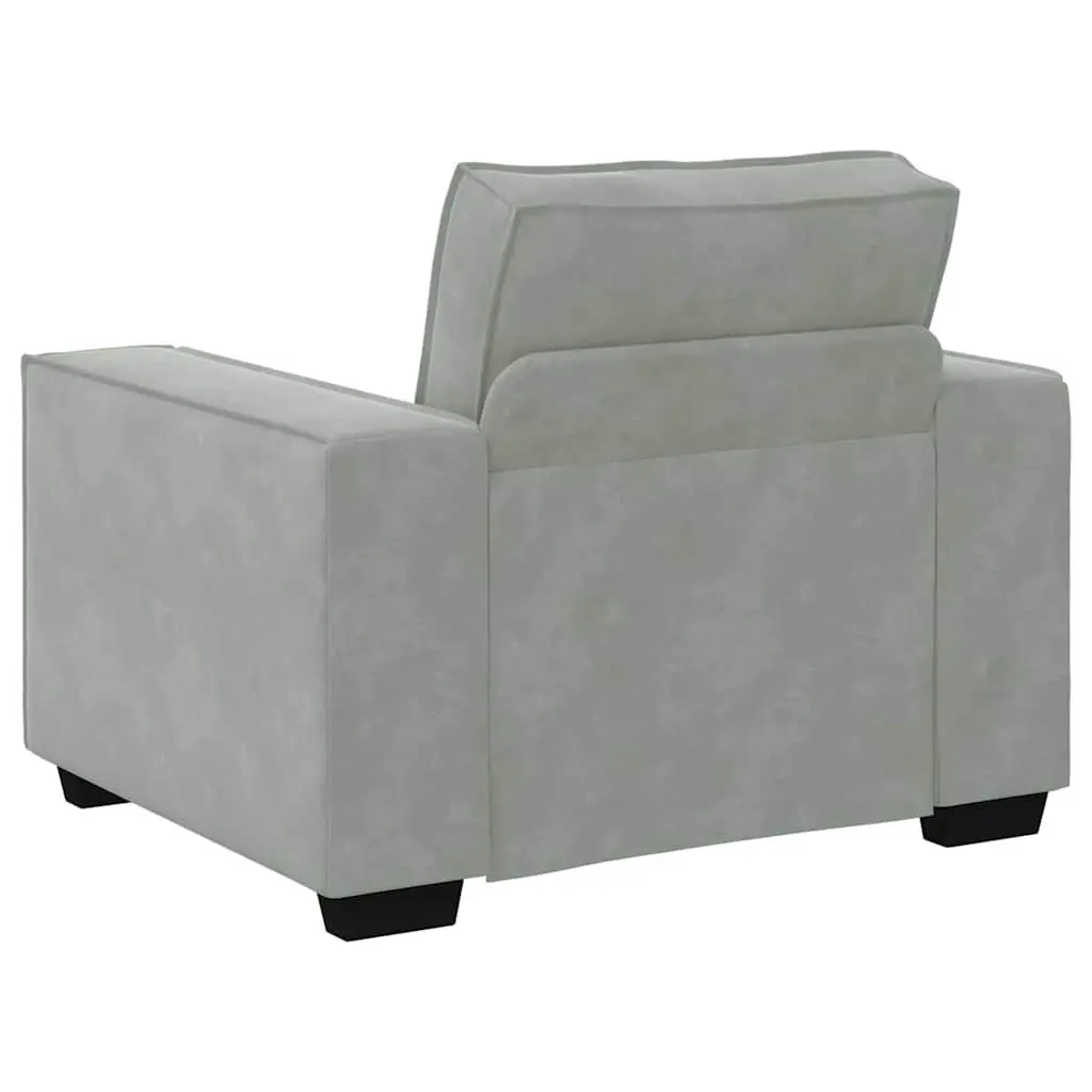 Grey Linen-Blend Sofa Set