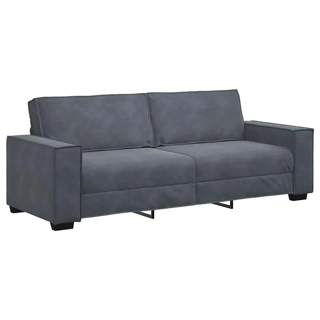 3 Piece Sofa Set Grey Velvet Living Room Furniture Lounge Seating Suite