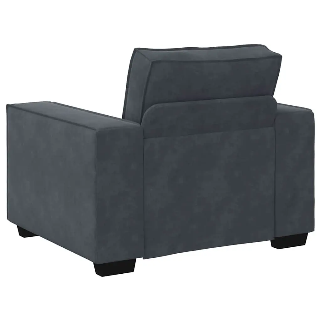 3 Piece Sofa Set Grey Velvet Living Room Furniture Lounge Seating Suite