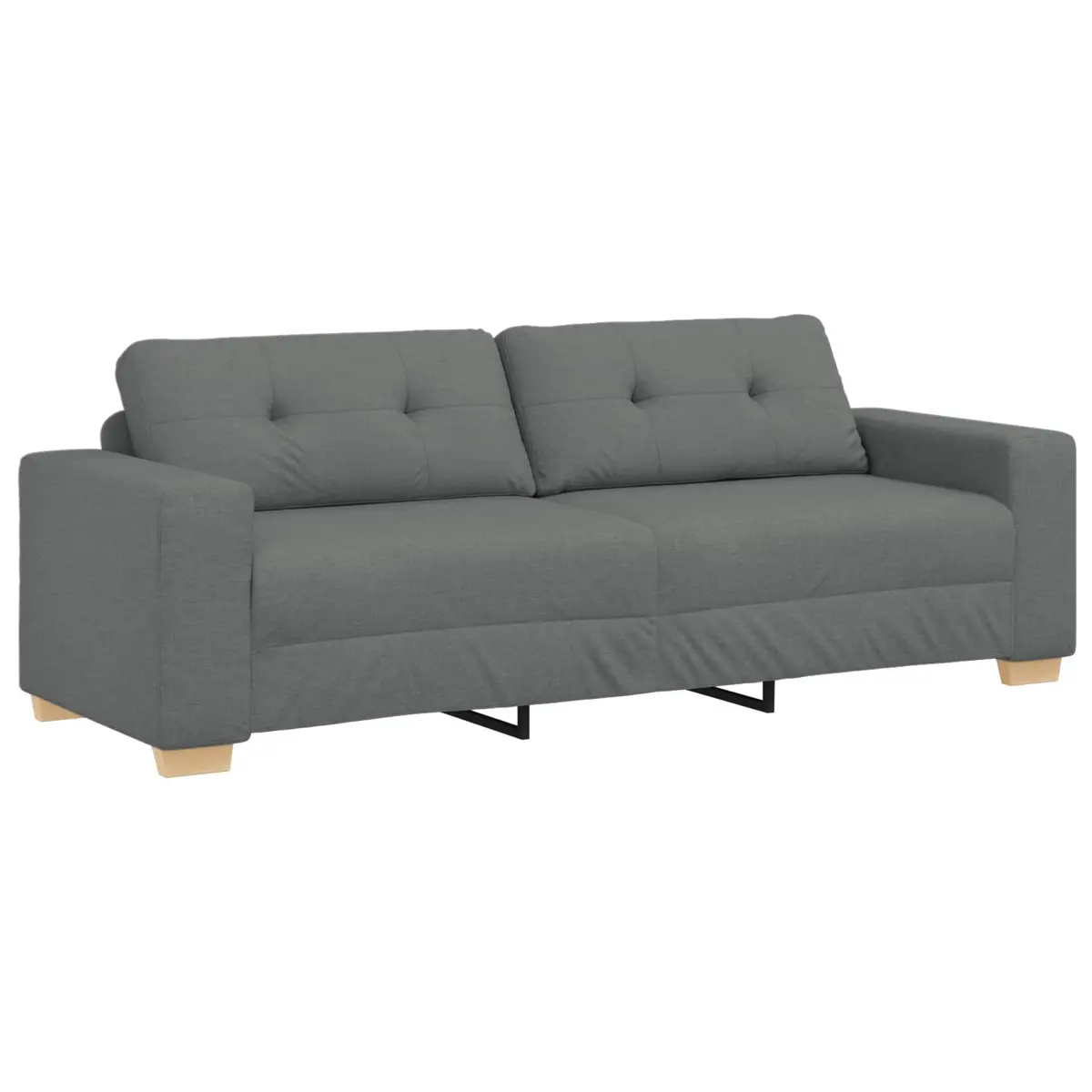 Modular Sofa Set 3-Piece Living Room Couch Grey Linen-blend Fabric Lounger