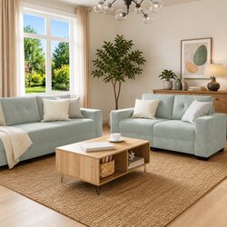 Cozy 3-Piece Grey Velvet Lounge Sofa Set