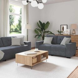 Friendly Grey Velvet Sofa Set: 3 Pieces for Your Living Room