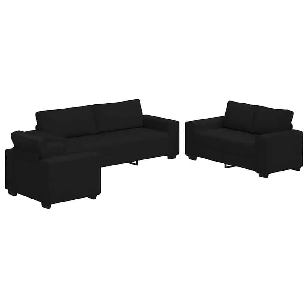 Black 3 Piece Sofa Set