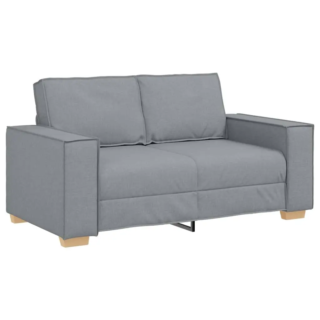2 Piece Sofa Set Grey Fabric Living Room Lounge Couch with Cushions Armrests