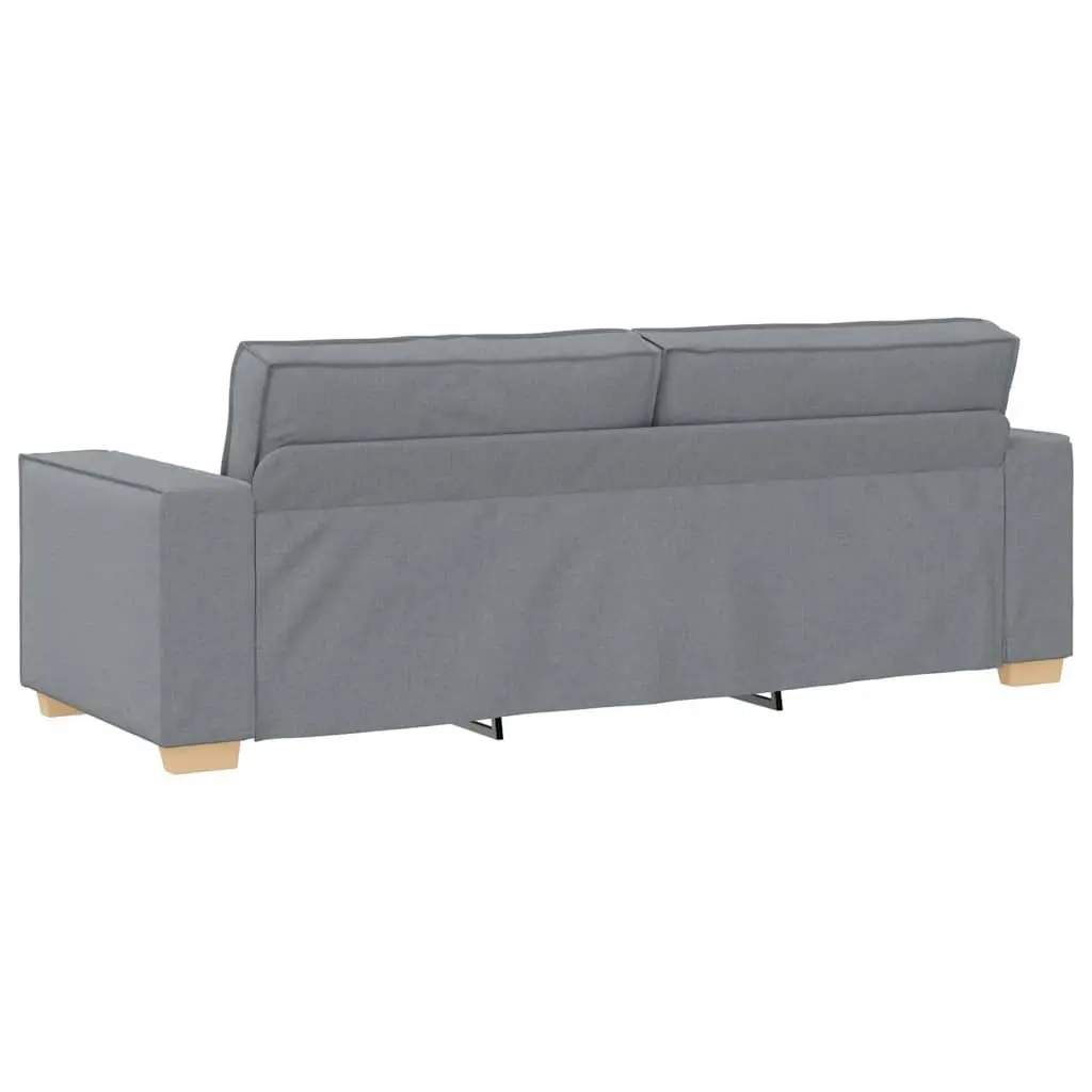 2 Piece Sofa Set Grey Fabric Living Room Lounge Couch with Cushions Armrests