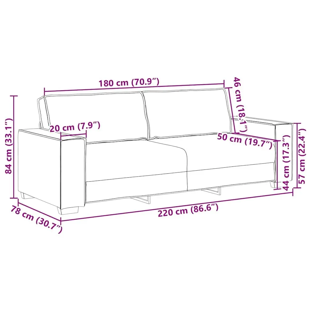 2 Piece Grey Sofa Set with Cushions Living Room Lounge Furniture Couch