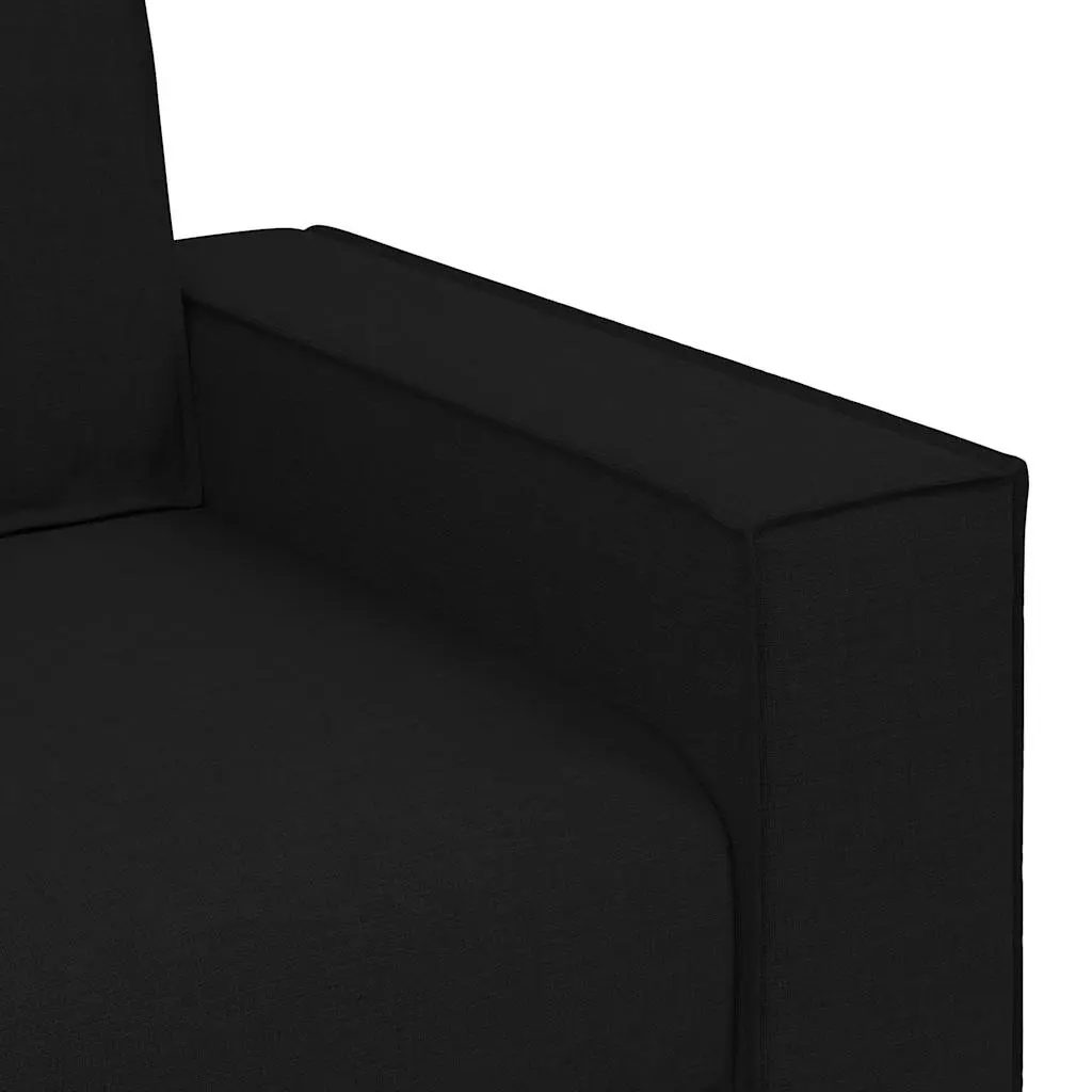 2 Piece Sofa Set with Cushions Black Fabric Living Room Lounge Couch Armrests