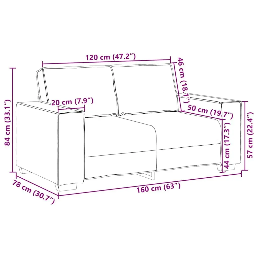 2 Piece Sofa Set with Cushions Black Fabric Living Room Lounge Couch Armrests