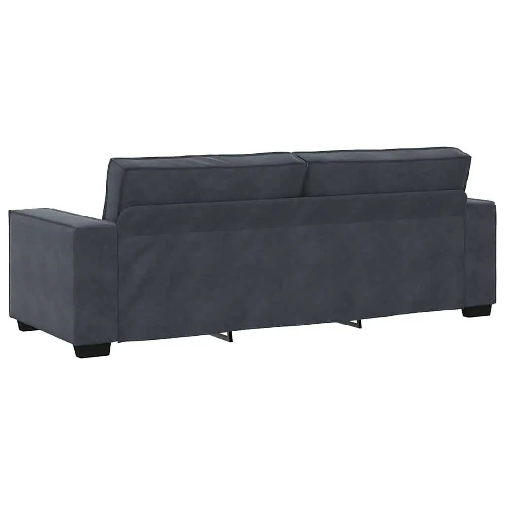 2 Piece Sofa Set Grey Velvet Lounge Suite Living Room Furniture Armrests