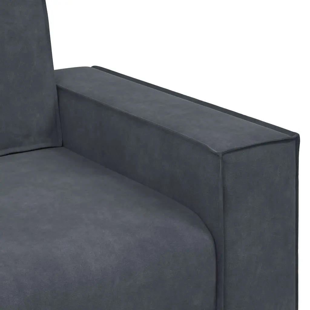 2 Piece Sofa Set Grey Velvet Lounge Suite Living Room Furniture Armrests