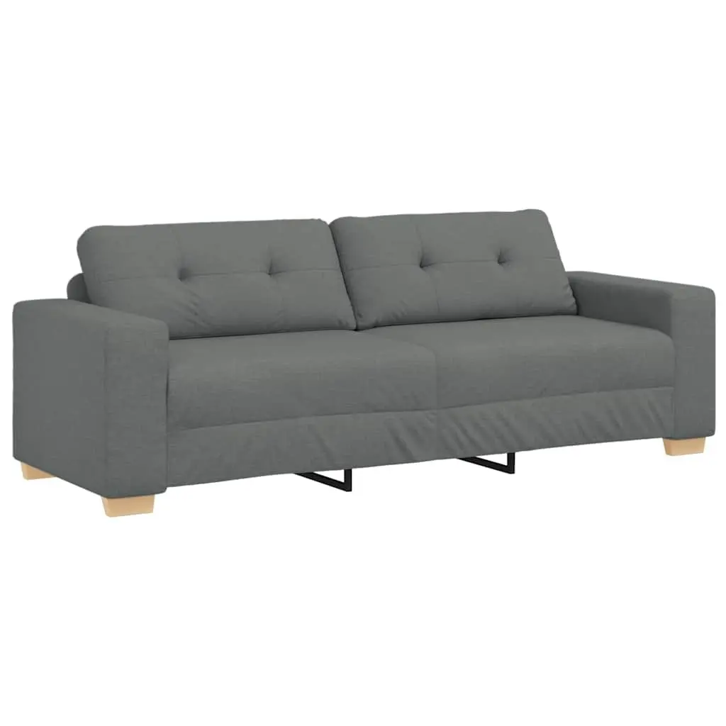Sofa Set Grey Fabric 2 Piece Lounge Suite Living Room Furniture Armrests