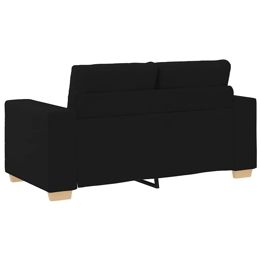 2 Piece Sofa Set Black Fabric Living Room Lounge Furniture with Cushions