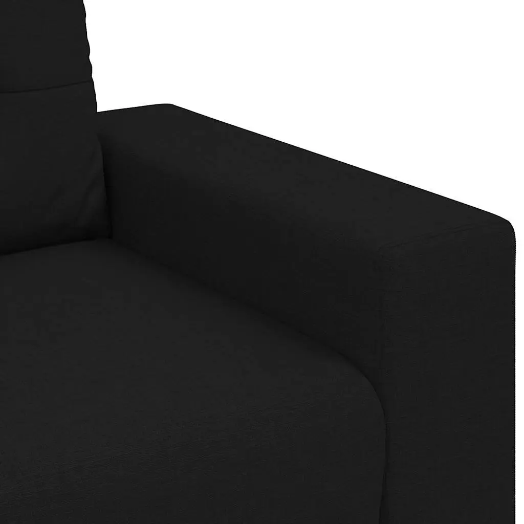 2 Piece Sofa Set Black Fabric Living Room Lounge Furniture with Cushions