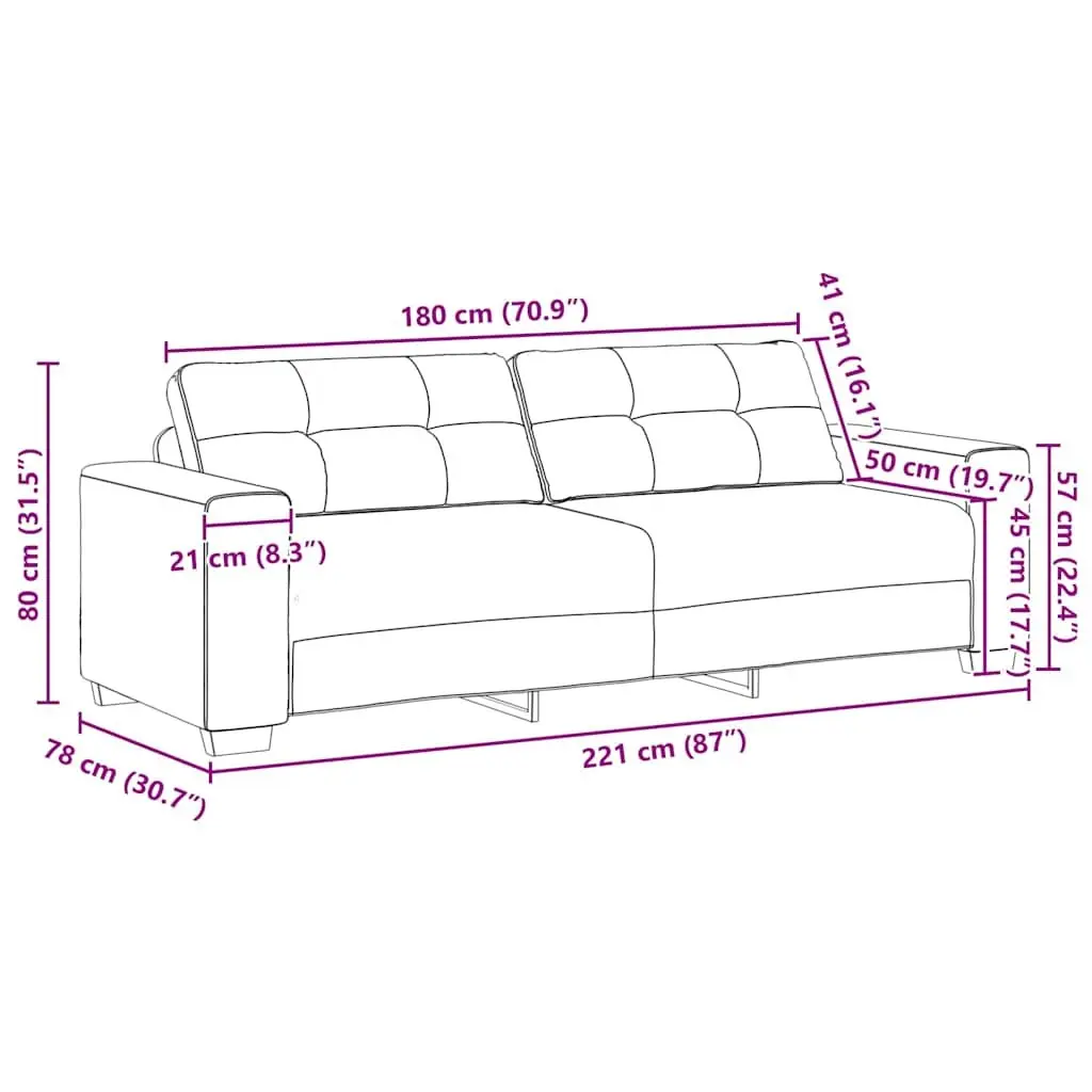 2 Piece Sofa Set Grey Velvet Upholstery Wide Armrests Thickly Padded