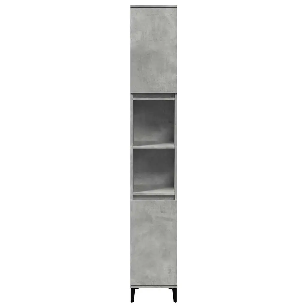 Grey Wall Mount Bathroom Storage Set Three Piece Furniture Cabinet Vanity