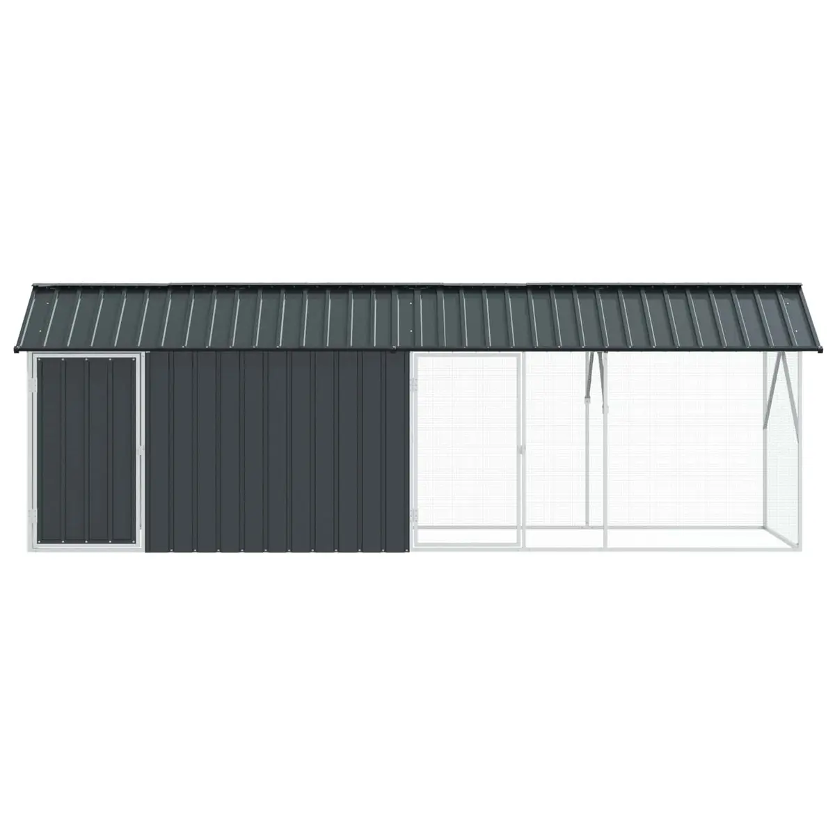 Bird Cage Galvanised Steel Large Outdoor Aviary 422x103x142cm Anthracite