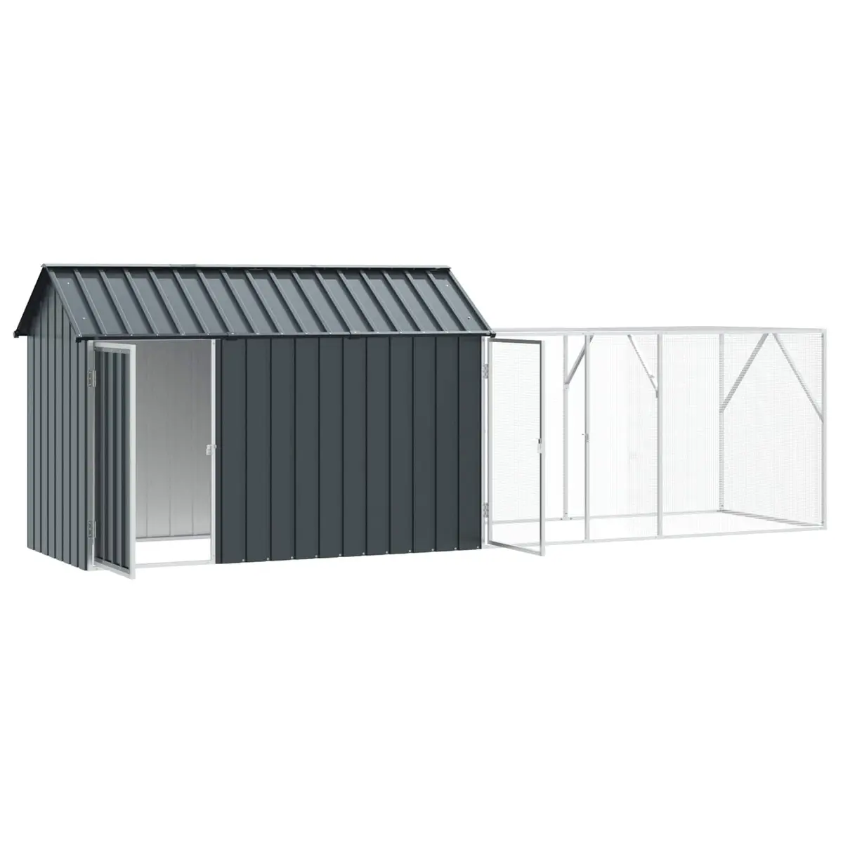 Outdoor Bird Cage Rectangular Large Galvanised Steel Anthracite