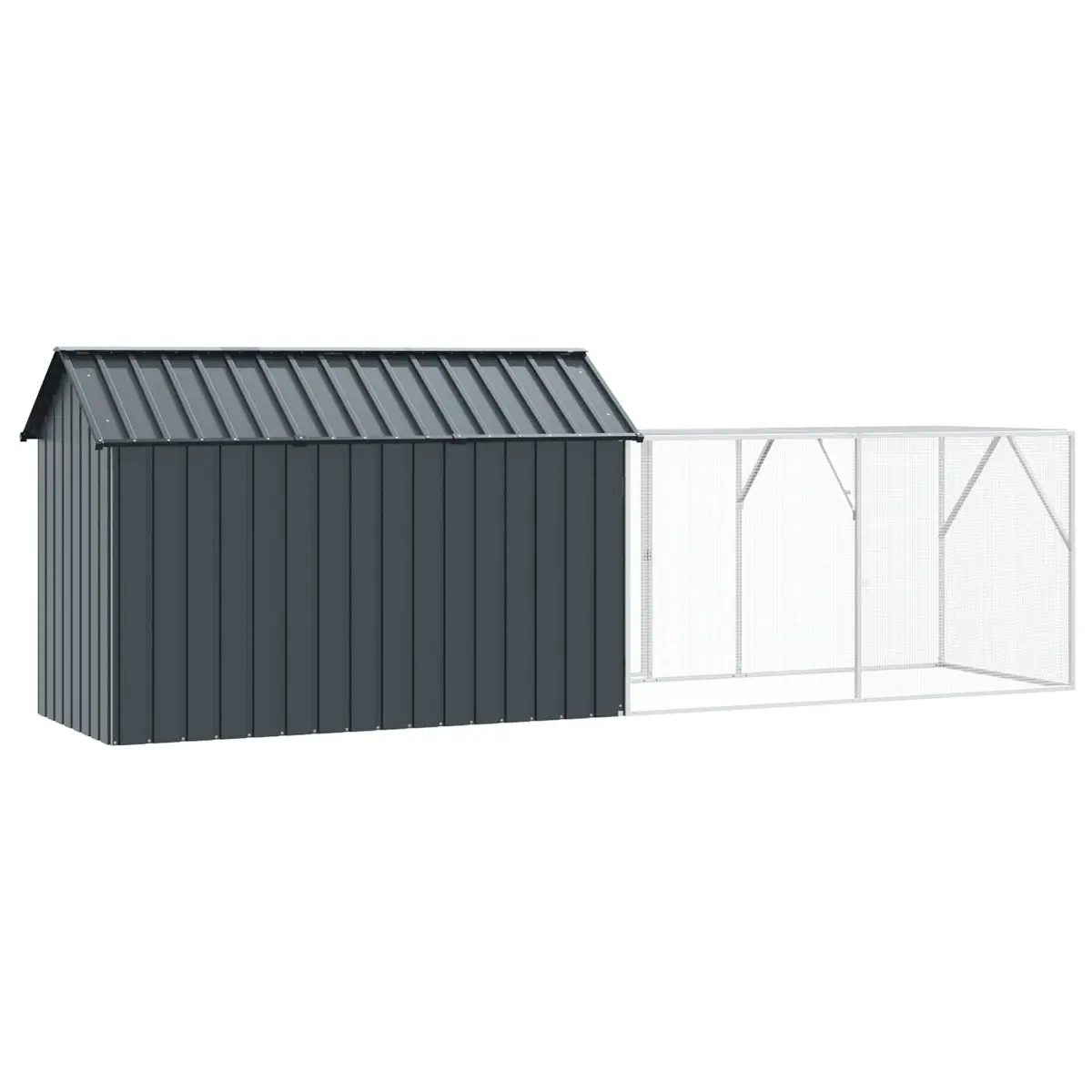 Outdoor Bird Cage Rectangular Large Galvanised Steel Anthracite