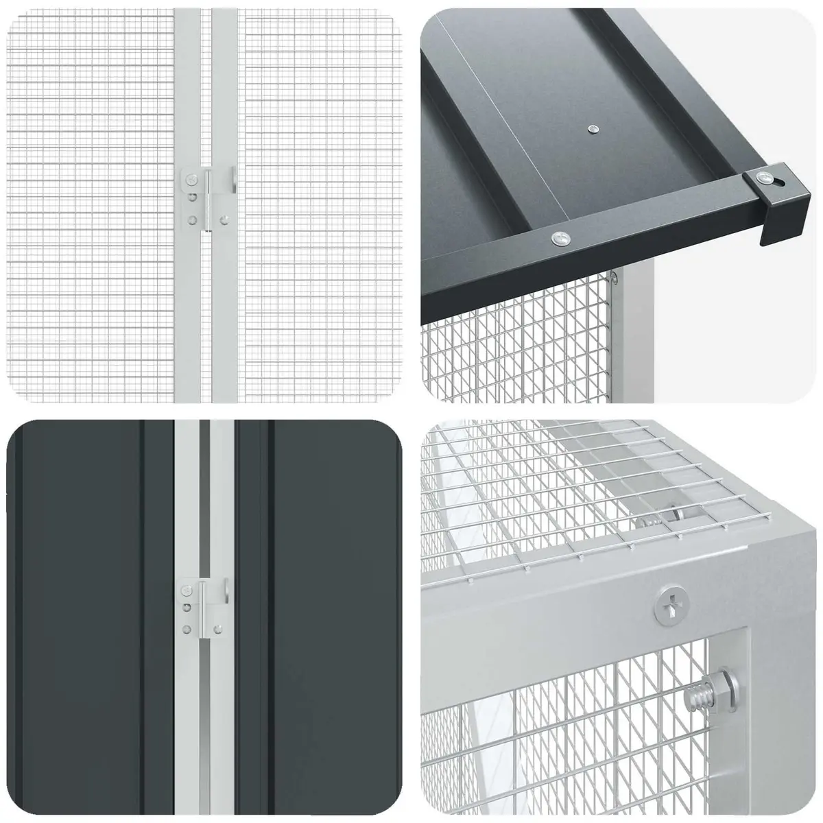 Outdoor Bird Cage Rectangular Large Galvanised Steel Anthracite