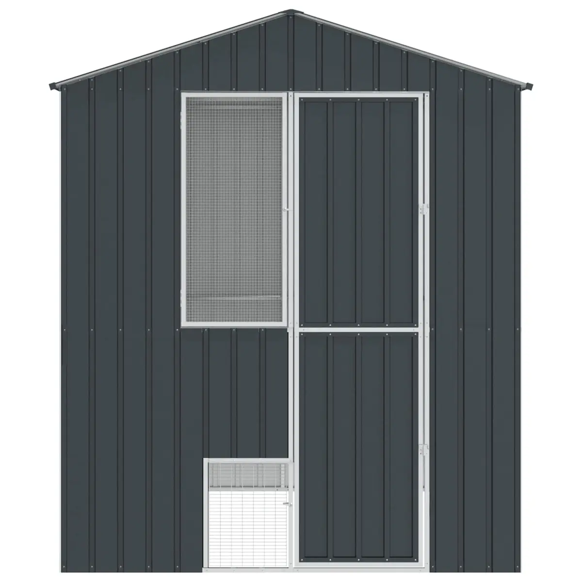 Bird Cage Outdoor Rectangular Anthracite 215 x 210 x 247 cm Galvanised Steel Garden Aviary