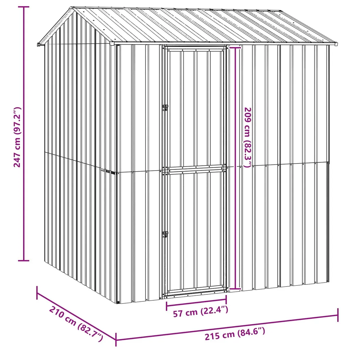 Bird Cage Outdoor Rectangular Anthracite 215 x 210 x 247 cm Galvanised Steel Garden Aviary