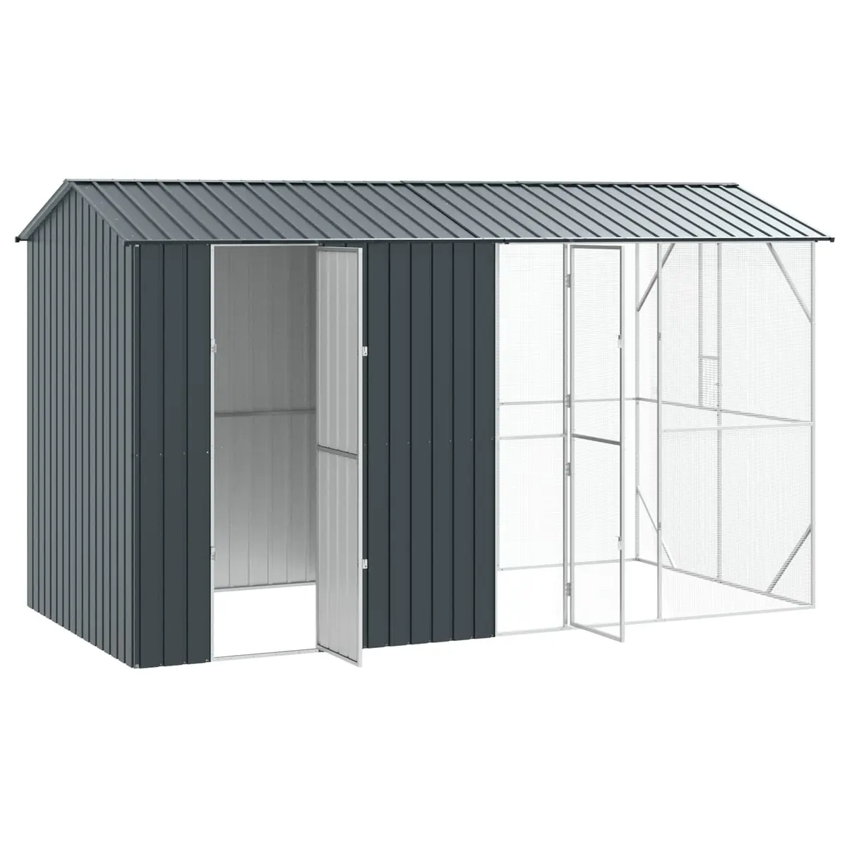 Outdoor Bird Cage Galvanised Steel Anthracite Large
