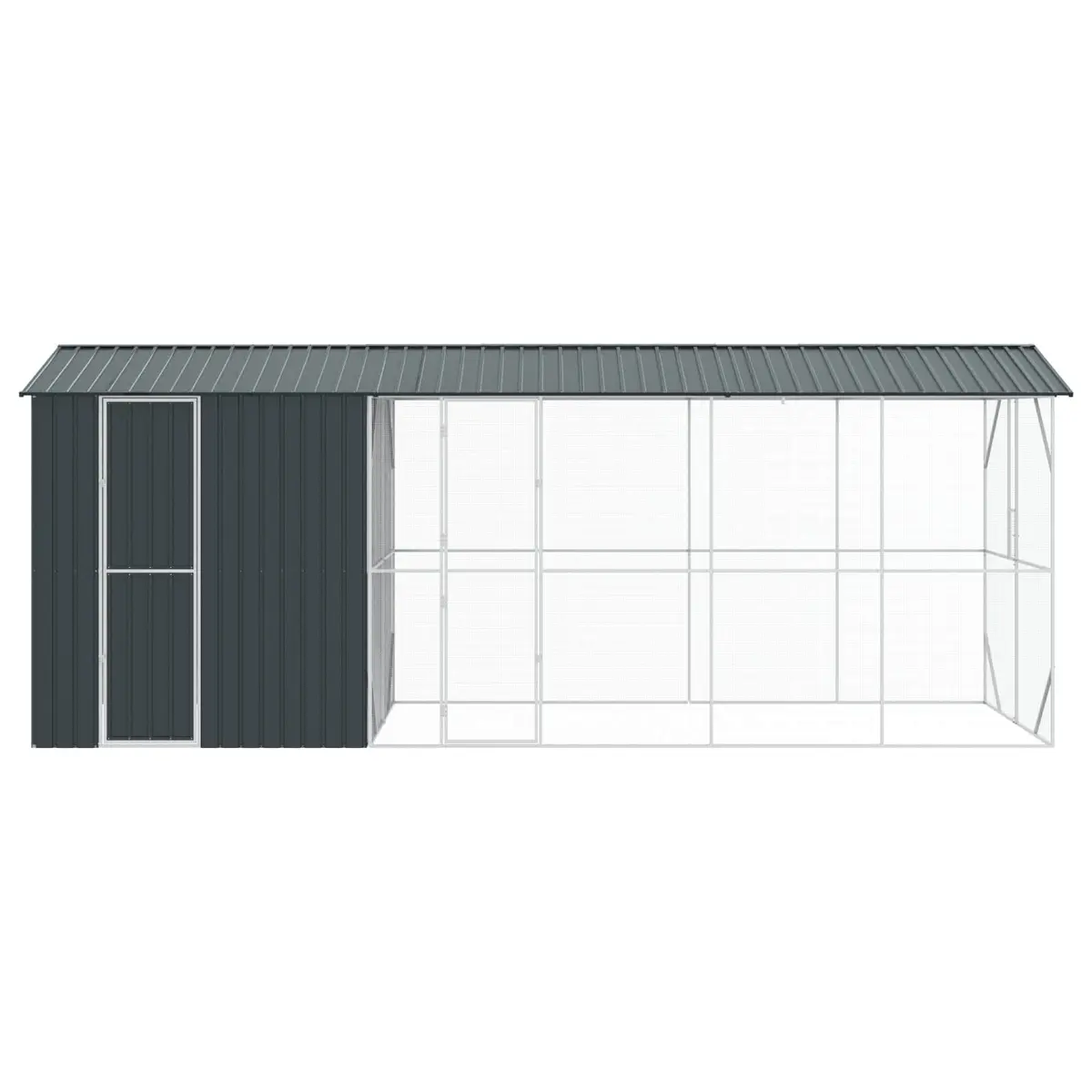 Bird Cage Outdoor Garden Aviary Anthracite Galvanised Steel Rectangular Large
