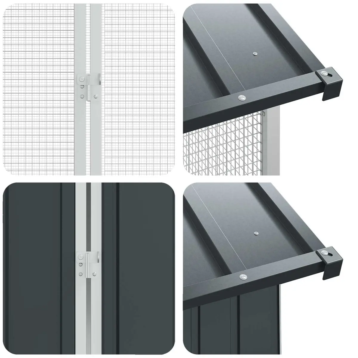 Bird Cage Outdoor Garden Aviary Anthracite Galvanised Steel Rectangular Large