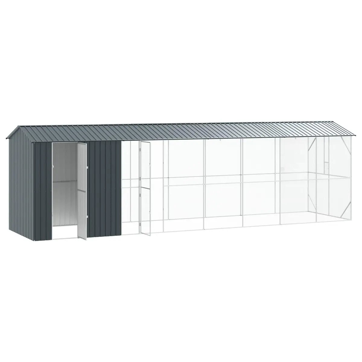 Outdoor Bird Cage Galvanised Steel Anthracite Rectangular Large