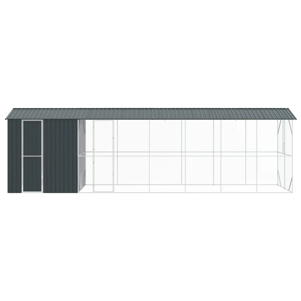 Outdoor Bird Cage Galvanised Steel Anthracite Rectangular Large