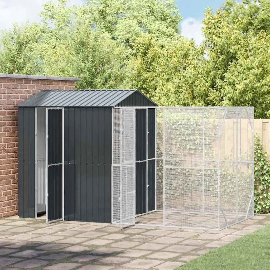 Outdoor Bird Cage Anthracite Large Rectangular Galvanised Steel